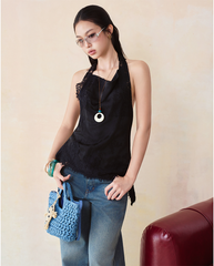 TUBYCATU | ÁO LỤA PHỐI REN SECRET LACE TOP