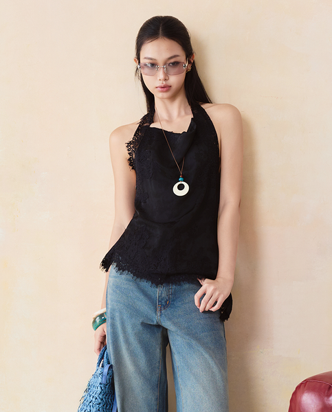 TUBYCATU | ÁO LỤA PHỐI REN SECRET LACE TOP