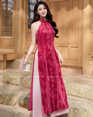 TUBYCATU | ÁO DÀI HỒNG ĐIỆP (KHÔNG KÈM QUẦN)