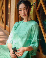 TUBYCATU | ÁO DÀI GẤM LỤC LAM (KHÔNG KÈM QUẦN)