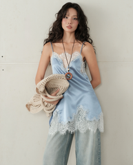 TUBYCATU | ÁO 2 DÂY LỤA PHỐI REN JOYCE LACE TOP