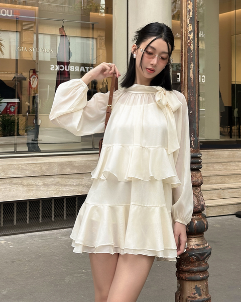 TUBYCATU | VÁY TƠ LIZZY RUFFLE DRESS