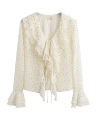 TUBYCATU | ÁO VOAN TƠ LILA POLKA RUFFLE