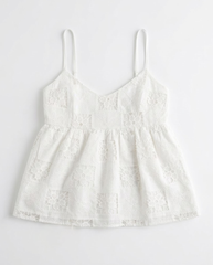 TUBYCATU | ÁO HAI DÂY PEPLUM THÊU HOA CỘT NƠ SAU (Freesize)