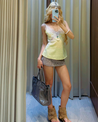 TUBYCATU | ÁO 2 DÂY PHỐI REN SUNNY LACE CAMI