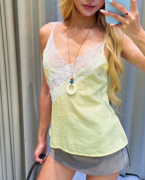 TUBYCATU | ÁO 2 DÂY PHỐI REN SUNNY LACE CAMI