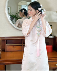 TUBYCATU | ÁO DÀI LIÊN TÂM HỒNG (KHÔNG KÈM QUẦN)