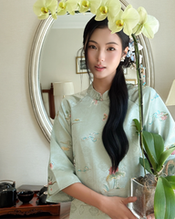 TUBYCATU | ÁO DÀI LIÊN TÂM XANH (KHÔNG KÈM QUẦN)