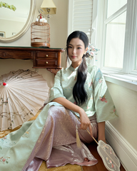 TUBYCATU | ÁO DÀI LIÊN TÂM XANH (KHÔNG KÈM QUẦN)