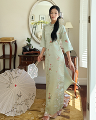 TUBYCATU | ÁO DÀI LIÊN TÂM XANH (KHÔNG KÈM QUẦN)