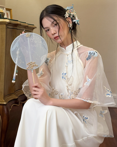 TUBYCATU | SET THANH ĐIỆP (ĐẦM LỤA + ÁO VOAN TƠ)