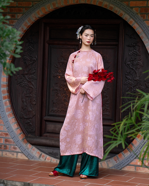 TUBYCATU | ÁO DÀI HOA NGHI (Không kèm phụ kiện - Không kèm quần)