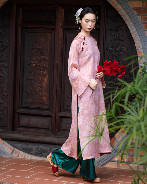 TUBYCATU | ÁO DÀI HOA NGHI (Không kèm phụ kiện - Không kèm quần)