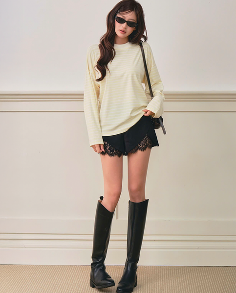 TUBYCATU | ÁO THUN DÀI TAY LAZY STRIPE TOP (Freesize)