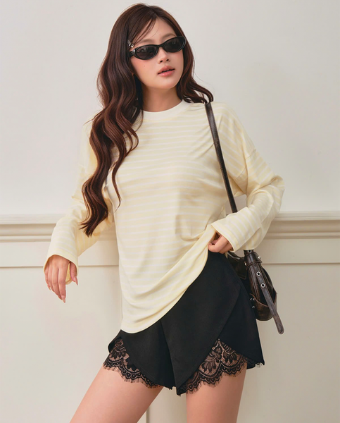 TUBYCATU | ÁO THUN DÀI TAY LAZY STRIPE TOP (Freesize)