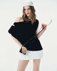 TUBYCATU | ÁO NHUNG ĐEN NỮ BLACK VELVET TOP