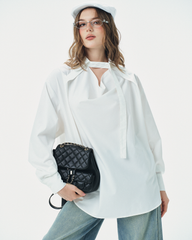 TUBYCATU | ÁO SƠ MI NỮ TRẮNG ELLE TIE SHIRT BLOUSE