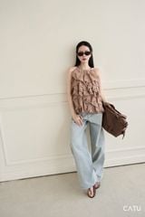 TUBYCATU | ÁO ARIANA RUFFLE NUDE TOP