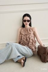 TUBYCATU | ÁO ARIANA RUFFLE NUDE TOP