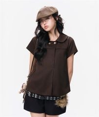 TUBYCATU | ÁO AVA BROWN TOP
