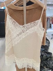 TUBYCATU | ÁO HAI DÂY PHỐI VIỀN REN CHIC LACE DOT CAMI