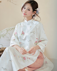 TUBYCATU | ÁO DÀI LIÊN TÂM TRẮNG (Không kèm quần)