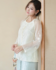 TUBYCATU | ÁO TƠ ORGANZA THÊU HOA NGỌC VÂN