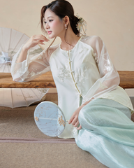 TUBYCATU | ÁO TƠ ORGANZA THÊU HOA NGỌC VÂN