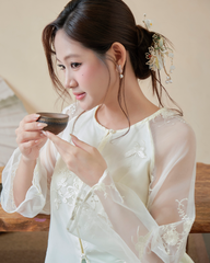 TUBYCATU | ÁO TƠ ORGANZA THÊU HOA NGỌC VÂN