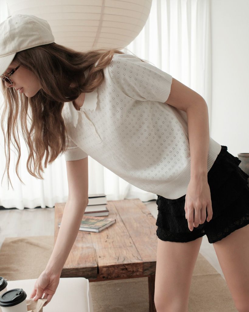 TUBYCATU | ÁO POLO NỮ DỆT KIM DAISY KNIT TOP (FREESIZE)