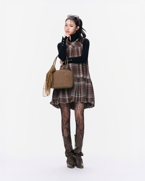 TUBYCATU | Đầm Brown Plaid Dress (Freesize)