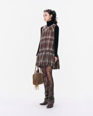 TUBYCATU | Đầm Brown Plaid Dress (Freesize)