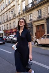 TUBYCATU | ĐẦM SƠ MI LEN KEM/ NÂU LỖ