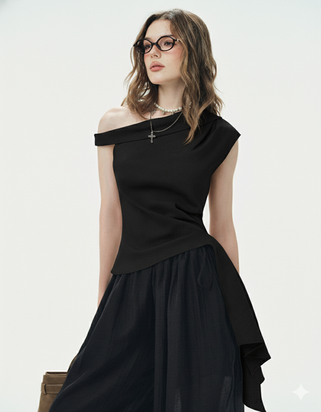 TUBYCATU | ÁO LỆCH VAI AURA WRAP TOP