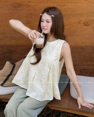 TUBYCATU | Áo ren kem thêu ly A phối bèo