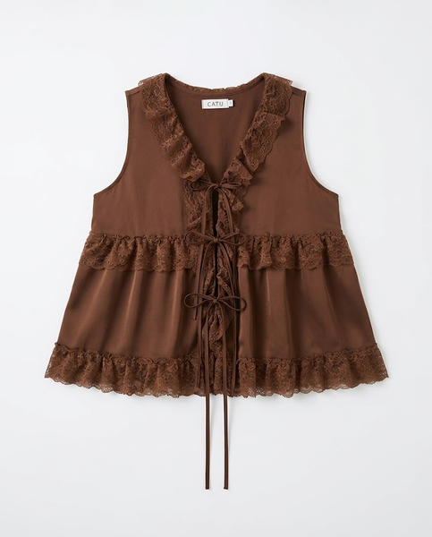 TUBYCATU | ÁO LỤA JASMINE BROWN TOP