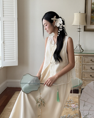 TUBYCATU | SET LAN CHI (ĐẦM LỤA + ÁO KHOÁC TƠ THÊU)