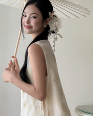 TUBYCATU | SET LAN CHI (ĐẦM LỤA + ÁO KHOÁC TƠ THÊU)