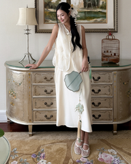 TUBYCATU | SET LAN CHI (ĐẦM LỤA + ÁO KHOÁC TƠ THÊU)