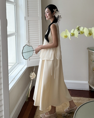 TUBYCATU | SET LAN CHI (ĐẦM LỤA + ÁO KHOÁC TƠ THÊU)