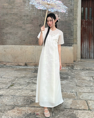 TUBYCATU | SET TUYẾT AN (ĐẦM LÓT THÊU HOA + ĐẦM VOAN TƠ)