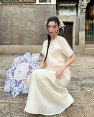 TUBYCATU | SET TUYẾT AN (ĐẦM LÓT THÊU HOA + ĐẦM VOAN TƠ)