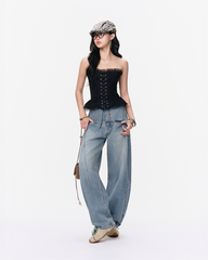 TUBYCATU | QUẦN JEANS WIDE LINE CURVE