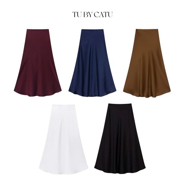 TUBYCATU | SATIN MIDI SKIRT