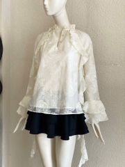 TUBYCATU | Cream Phoebe Ruffled Top