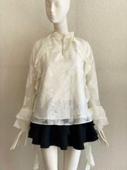 TUBYCATU | Cream Phoebe Ruffled Top