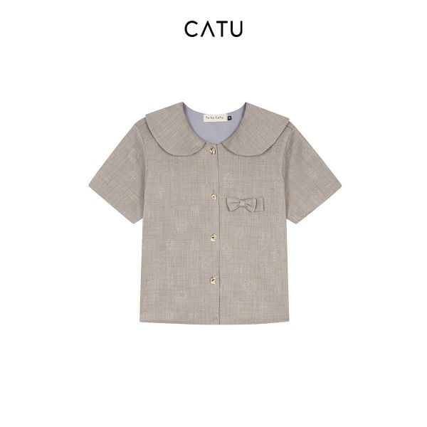 TUBYCATU | Áo cổ sen và chân váy xám hoa hồng (Bán Rời)