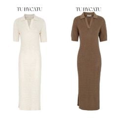 TUBYCATU | ĐẦM SƠ MI LEN KEM/ NÂU LỖ