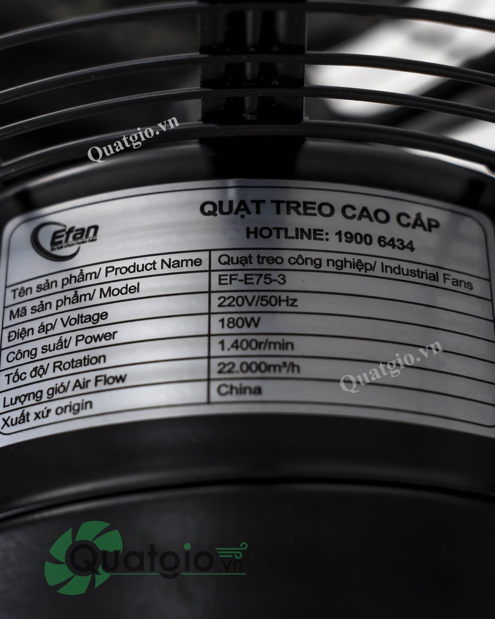 Quạt treo công nghiệp Efan EF-E75-3 - 180W