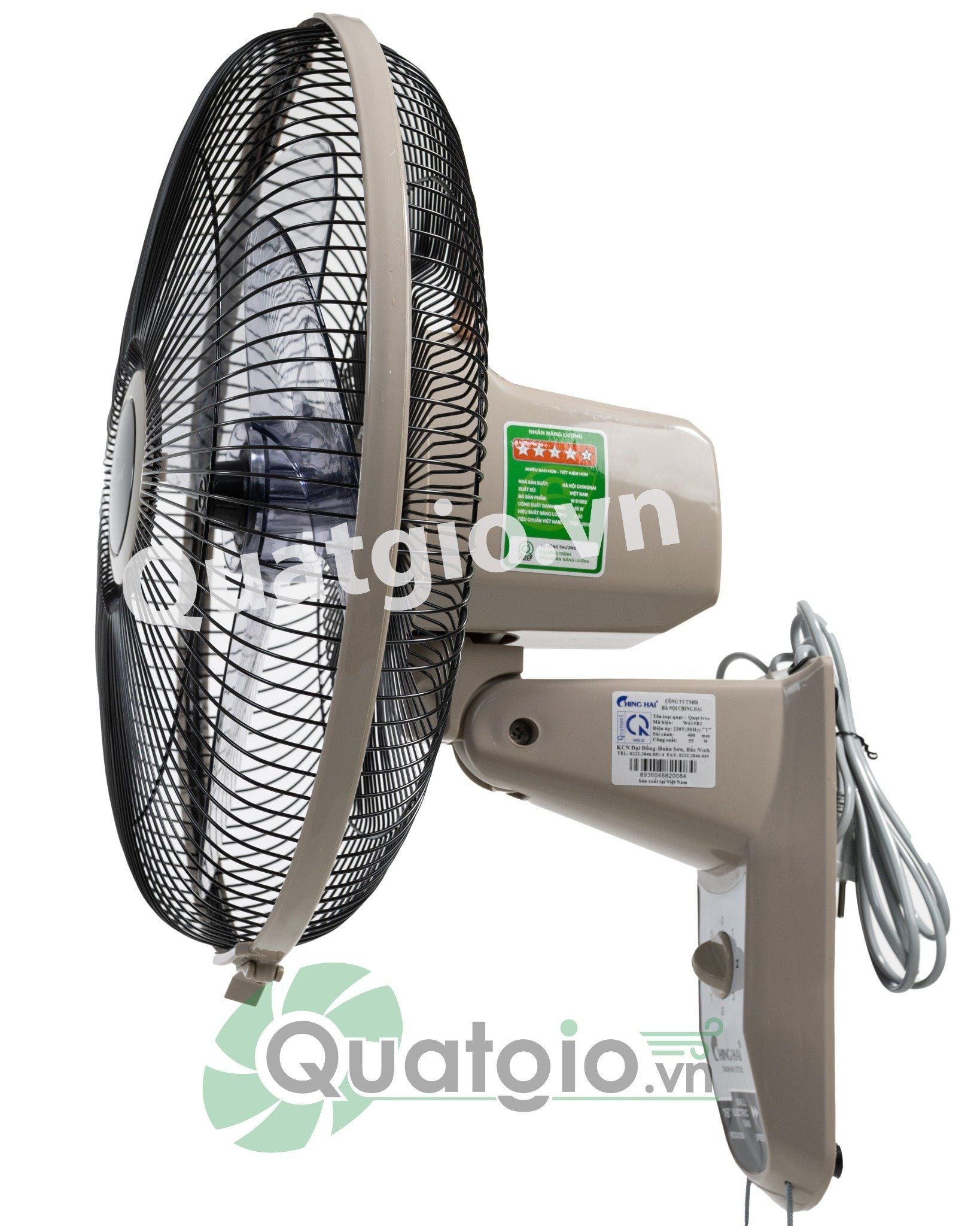QUẠT TREO TƯỜNG CHING HAI W615B2 - 2 dây giựt